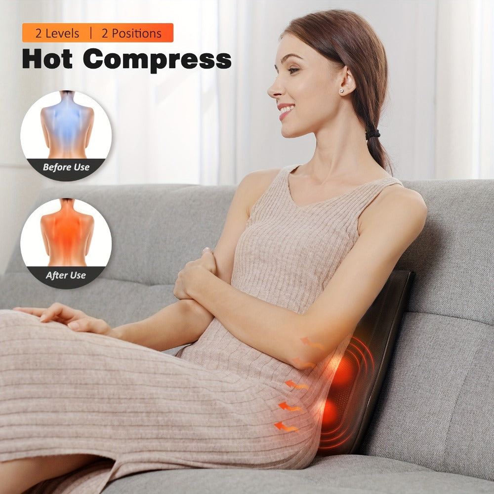 Neck Massager Pillow Heated Acupressure Electric Deep Tissue Kneading for Neck Shoulder Back Leg Relaxation Gift for Mom Dad Women Men