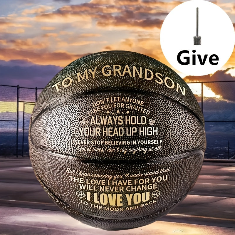 Motivational Basketball Gift for Teenagers, Grandson & Grandchild – International Standard Size, Inspirational Quote Ball