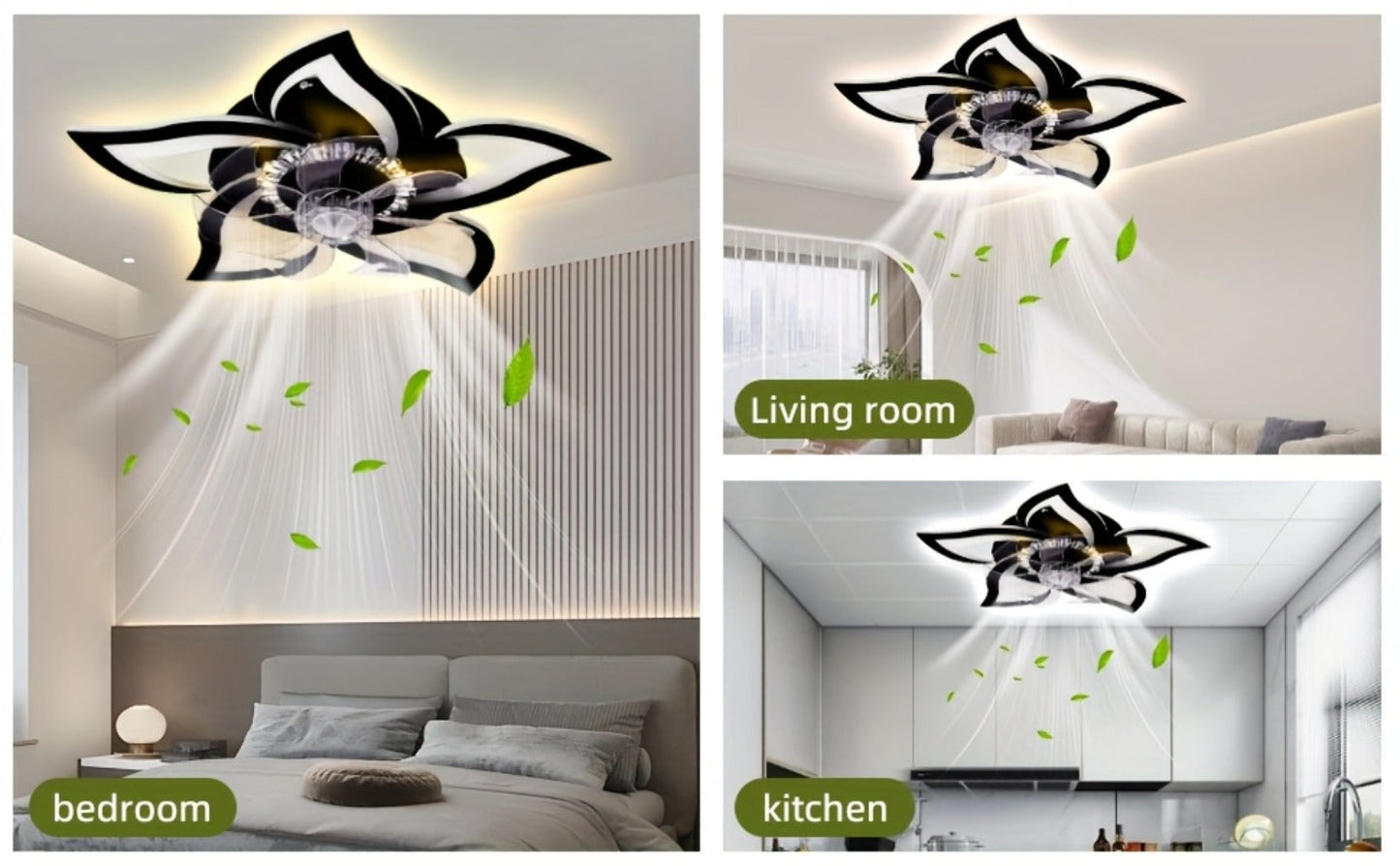 Ceiling Fan with Light 27 Inch Flush Mount - Low Profile 6-Speed 3-Color Dimmable LED, Remote & App Control