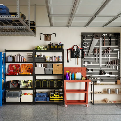 Metal Shelving Unit 72 Inch, Adjustable Steel Storage Rack for Garage, Warehouse, Home & Office, Industrial Style Utility Shelf