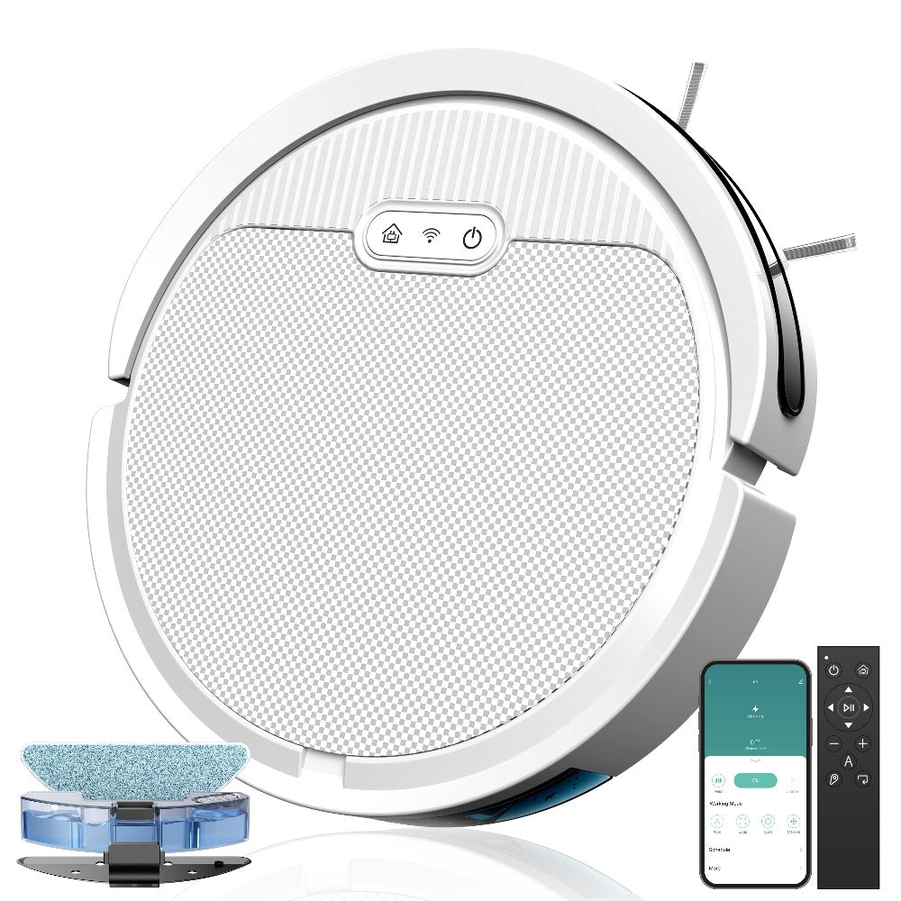 Robot Vacuum Cleaner Mop Combo 5000Pa Max Suction 2-in-1 with App & Voice Control - Scheduled Cleaning