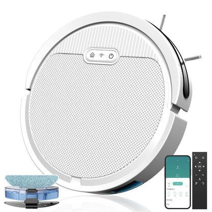 Robot Vacuum Cleaner Mop Combo 5000Pa Max Suction 2-in-1 with App & Voice Control - Scheduled Cleaning