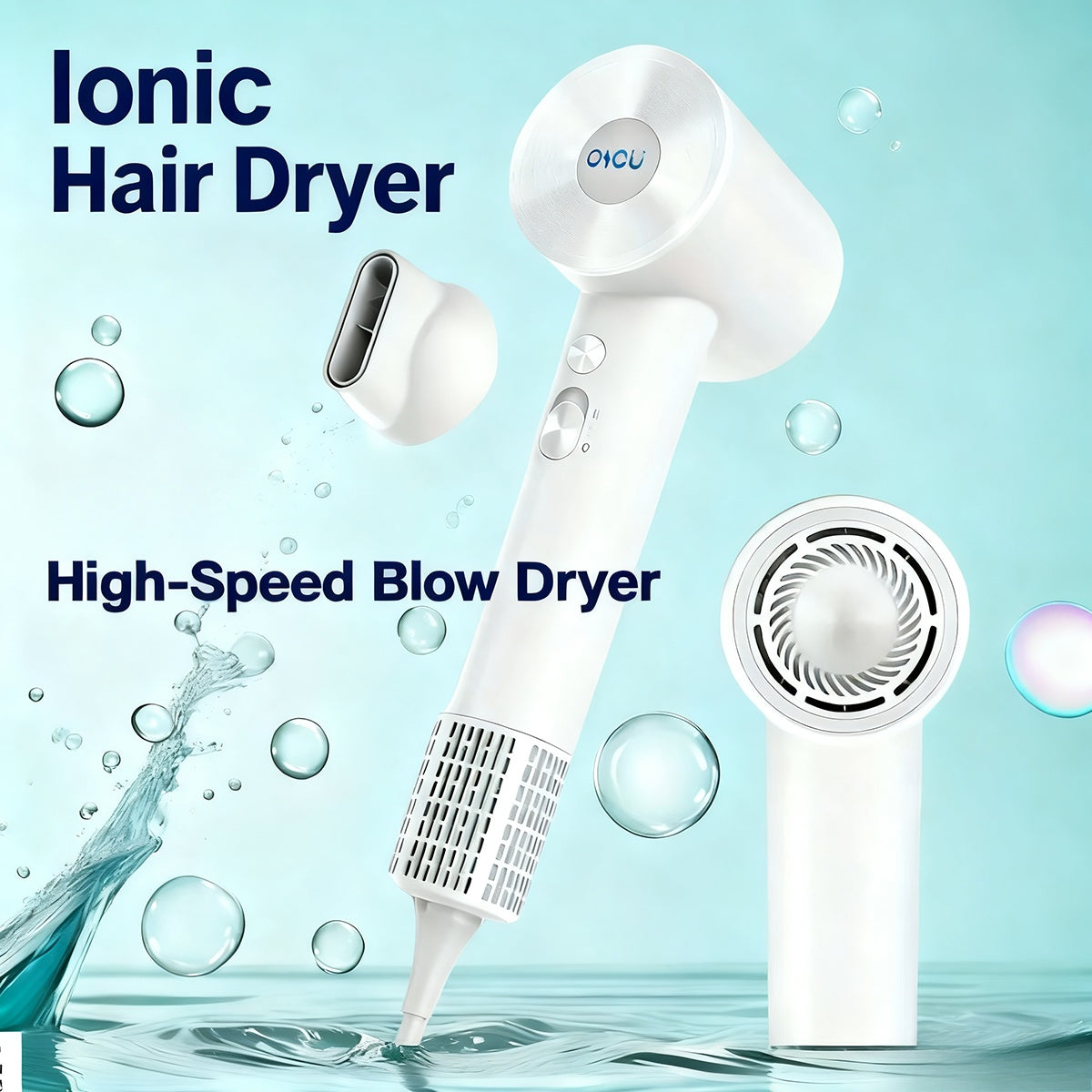 Compact Hair Dryer with 110, 000 RPM Motor-Speed Marking, Six Color Options and Concentrator-Style Nozzle