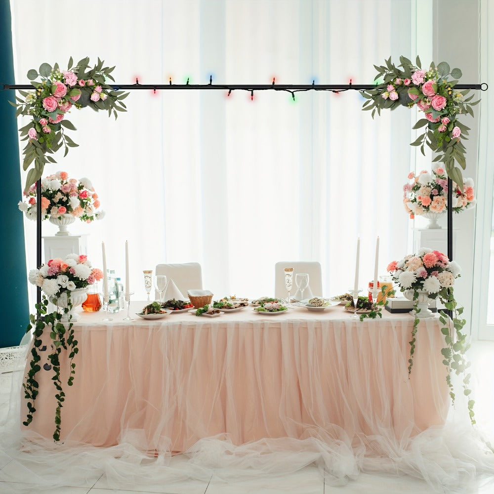4x8ft Desktop Arch Stand for Photo Booth & Balloon Arrangements – Tool-Free Clip-On Durable Metal Backdrop Arch Frame for Weddings