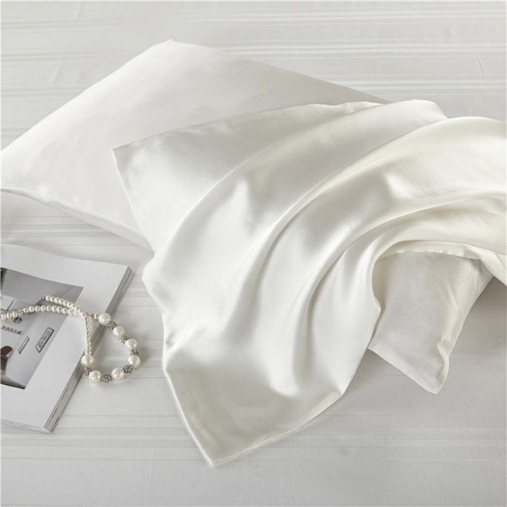 Silk Pillowcase 22 Momme – Satin Weave Mulberry Silk with Hidden Zipper for Hair & Skin Health, Standard Queen King – Multiple Colors