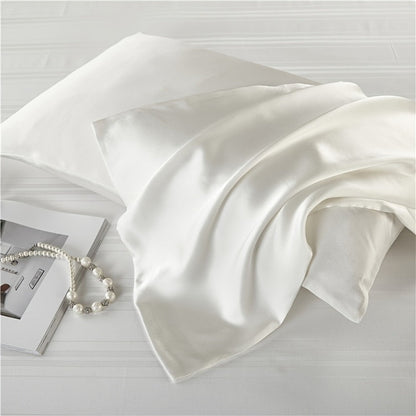 Silk Pillowcase 22 Momme – Satin Weave Mulberry Silk with Hidden Zipper for Hair & Skin Health, Standard Queen King – Multiple Colors