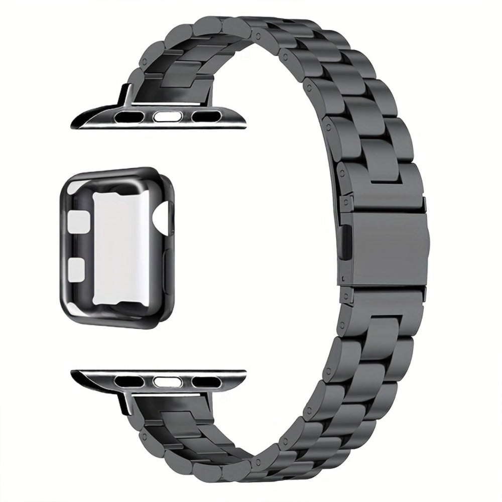 Slim Waist Apple Watch Steel Band & Half Shell Case 3-Piece Set for an Everyday Personal Care Routine