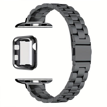 Slim Waist Apple Watch Steel Band & Half Shell Case 3-Piece Set for an Everyday Personal Care Routine