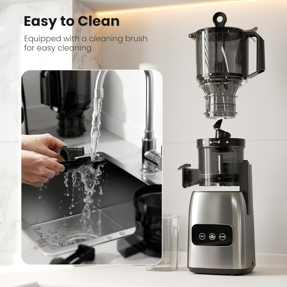 Cold Press Juicer Machine with Large Feed Chute - Slow Masticating Juicer for Whole Fruits & Vegetables