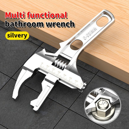 Bathroom Wrench Tool Multifunctional, Adjustable Double-Ended Open-End Wrench for Sink, Faucet, Water Pipe & Heating Repair