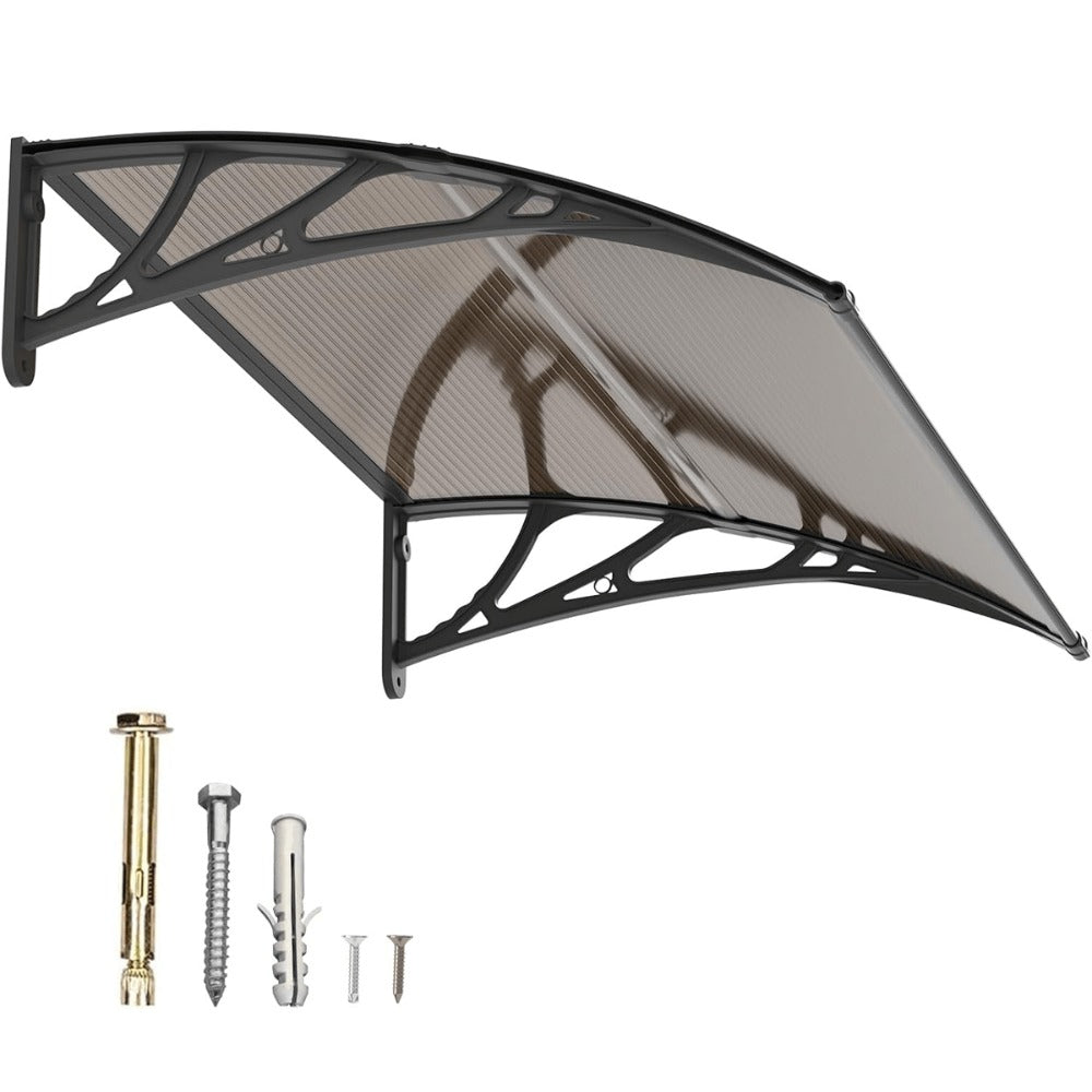 Polycarbonate Window Awning Door Canopy - UV Rain Snow Sun Protection Overhang for Doorways, Patio & Windows