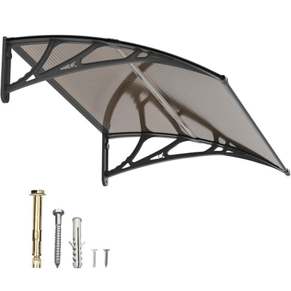 Polycarbonate Window Awning Door Canopy - UV Rain Snow Sun Protection Overhang for Doorways, Patio & Windows