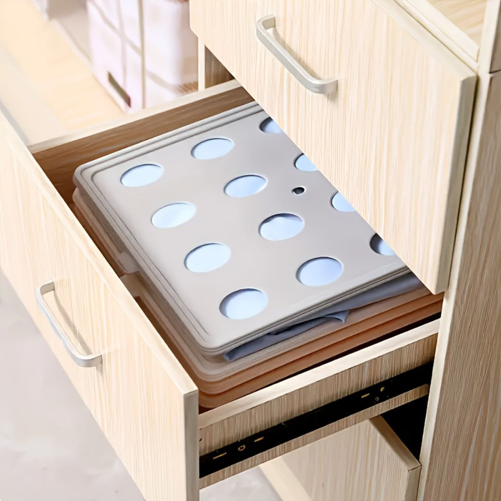 Foldable Stackable Clothes Folding Board Organizer for Shirts Pants Dresses, Plastic, Space-Saving