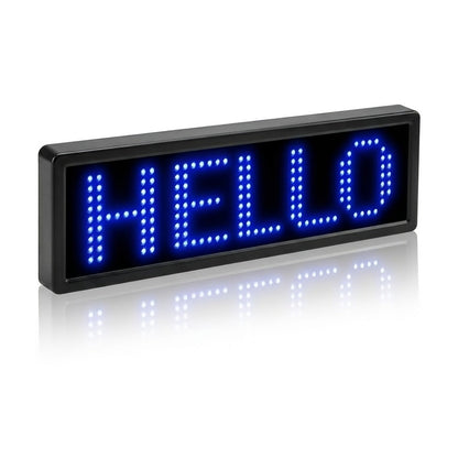 Programmable LED Badge Bluetooth App Controlled, Rechargeable Scrolling Text & Logo Display, 48x12 Pixel LED Name Tag for Events