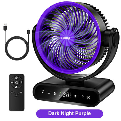 Camping Fan with LED Light Battery Powered 20000mAh 40000mAh 9-Inch 5-Speed Remote Control for Entryways, Bedrooms and Living Spaces