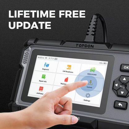 OBD2 Scanner with ABS SRS Engine Transmission Diagnostics 5 Reset Services Oil BMS DPF Throttle – TOPDON AD500S WiFi 5-Inch Touchscreen 90+