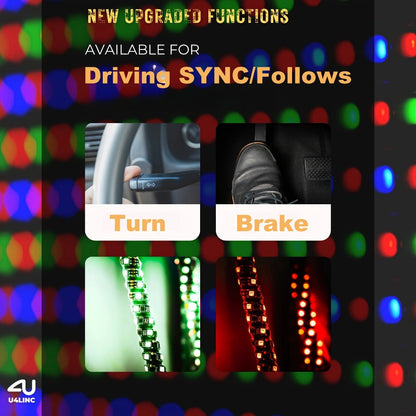 RGB LED Whip Lights for UTV ATV – 1ft/2ft/3ft/4ft Spiral Color Changing Neon Light Whips with Remote & App Control, Music Sync
