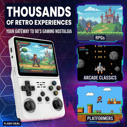 Handheld Game Console R36S with 3.5-Inch IPS HD, 640x480 resolution, 64GB or 128GB Options, 2600mAh Battery