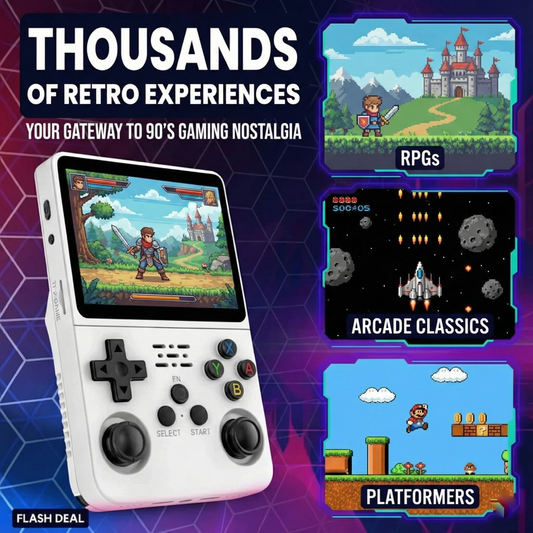 Handheld Game Console R36S with 3.5-Inch IPS HD, 640x480 resolution, 64GB or 128GB Options, 2600mAh Battery
