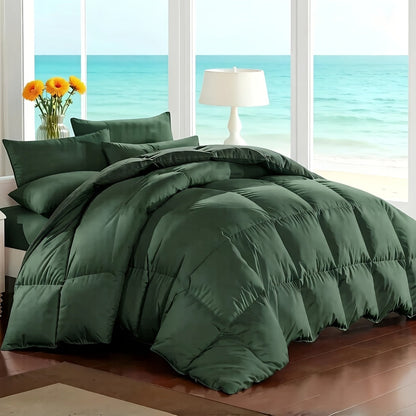 Comforter Set 7-Piece Bed in a Bag Queen King Full Soft Microfiber Down Alternative Comforter Fitted Sheet Flat Sheet Pillow Shams