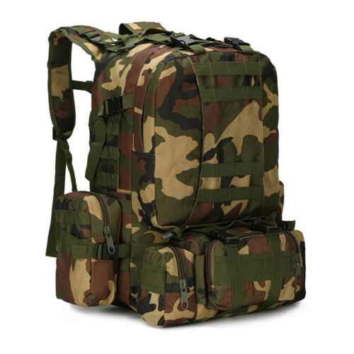 Tactical Backpack 60L MOLLE Military Bag with 3 Detachable Pouches