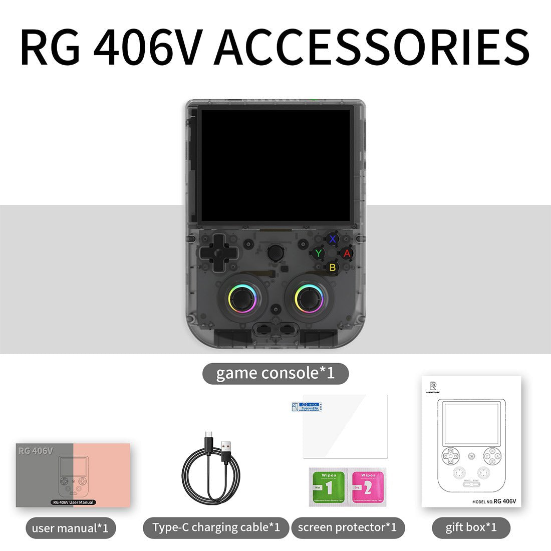Handheld Game Console Anbernic RG406V Vertical with 4-inch IPS OCA Full-Lamination, Multi-Touch, 5500mAh Battery, Android 13