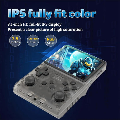 Handheld Game Console R40S Pro with 3.5-Inch IPS HD, 640x480 resolution, 256GB Options, 3500mAh Battery, 30, 000-game 256GB bundle