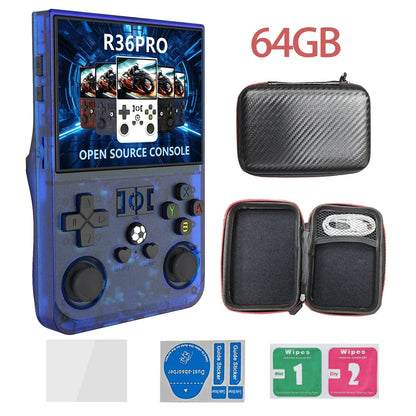 Handheld Game Console R36PRO with 3.5-Inch IPS, 640x480, 64GB or 128GB Options, 4000mAh Battery, Hall Effect