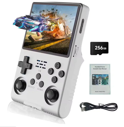 Handheld Game Console R40S Pro with 3.5-Inch IPS HD, 640x480 resolution, 256GB Options, 3500mAh Battery, 30, 000-game 256GB bundle