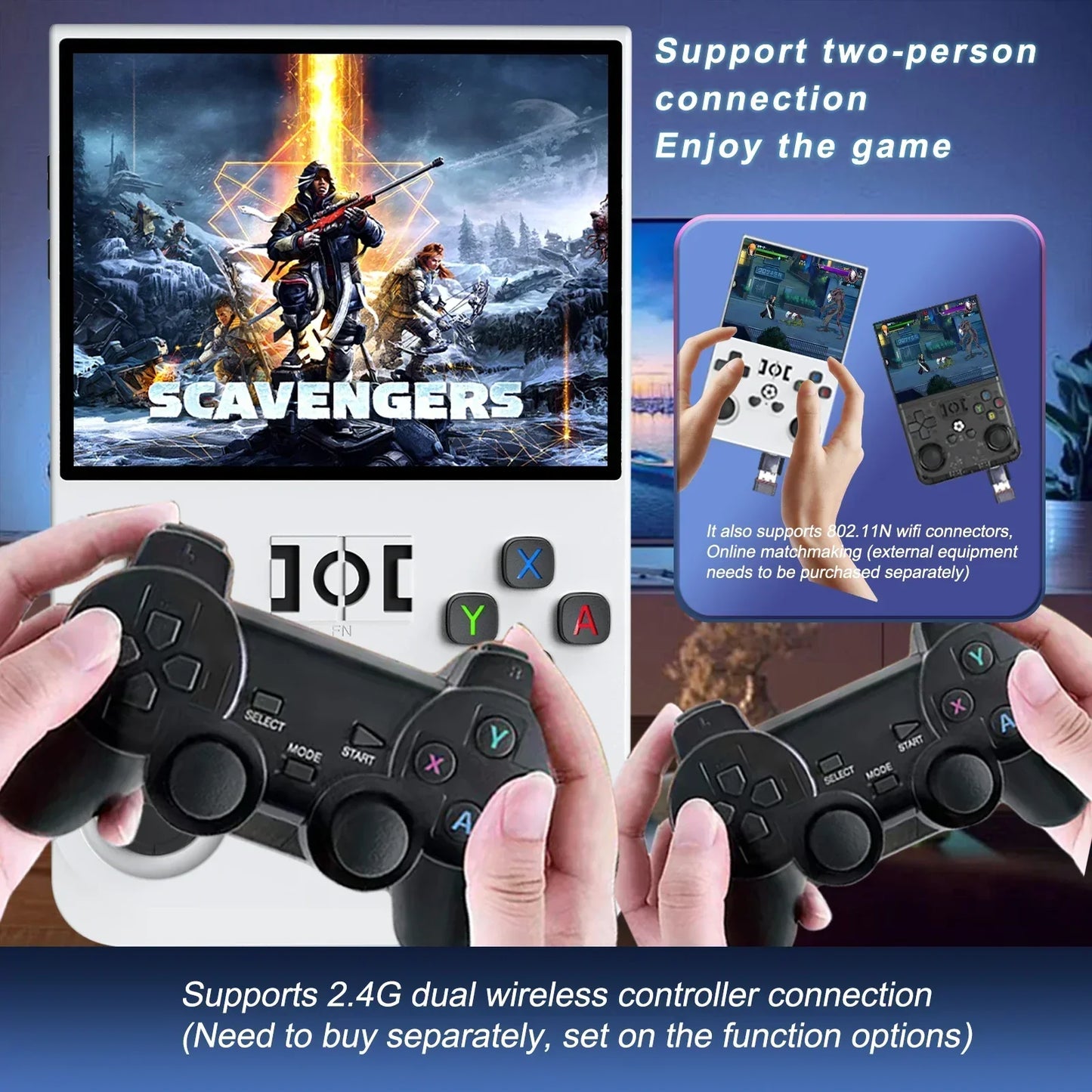 Handheld Game Console R36PRO with 3.5-Inch IPS, 640x480, 64GB or 128GB Options, 4000mAh Battery, Hall Effect