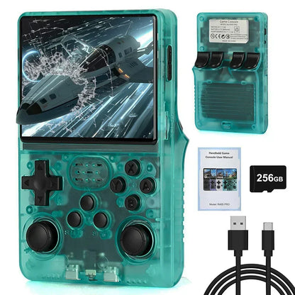 Handheld Game Console R40S Pro with 3.5-Inch IPS HD, 640x480 resolution, 256GB Options, 3500mAh Battery, 30, 000-game 256GB bundle