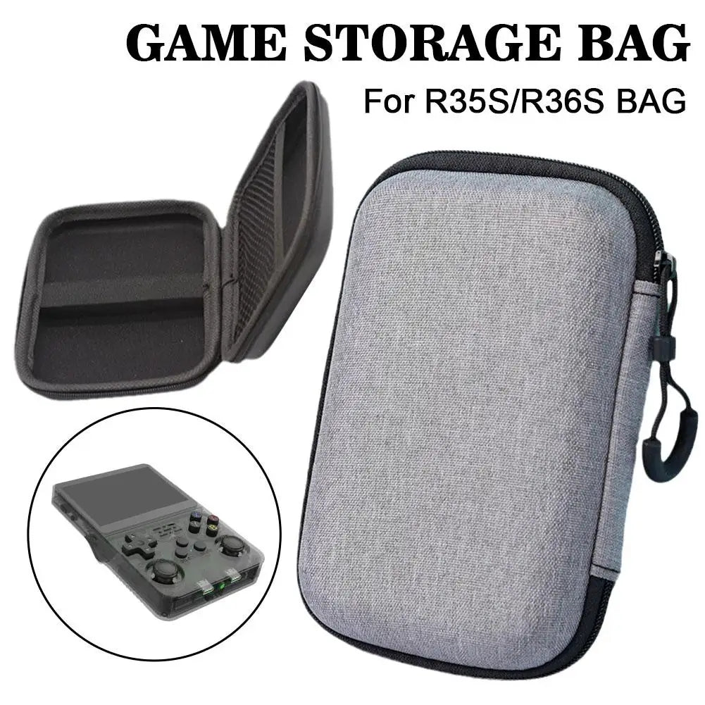 R36S R35S Protective Case EVA Hard Storage Bag – Scratch-Resistant Anti-Drop Portable Travel Case for Retro Handheld Game Console