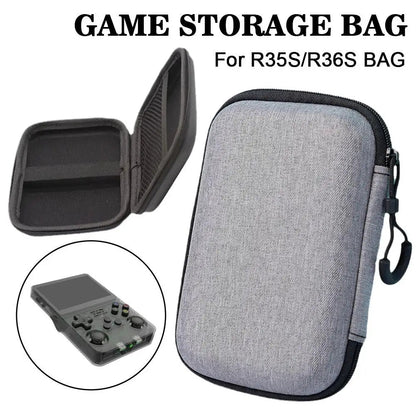 R36S R35S Protective Case EVA Hard Storage Bag – Scratch-Resistant Anti-Drop Portable Travel Case for Retro Handheld Game Console