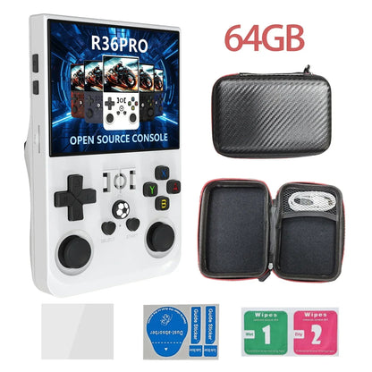 Handheld Game Console R36PRO with 3.5-Inch IPS, 640x480, 64GB or 128GB Options, 4000mAh Battery, Hall Effect