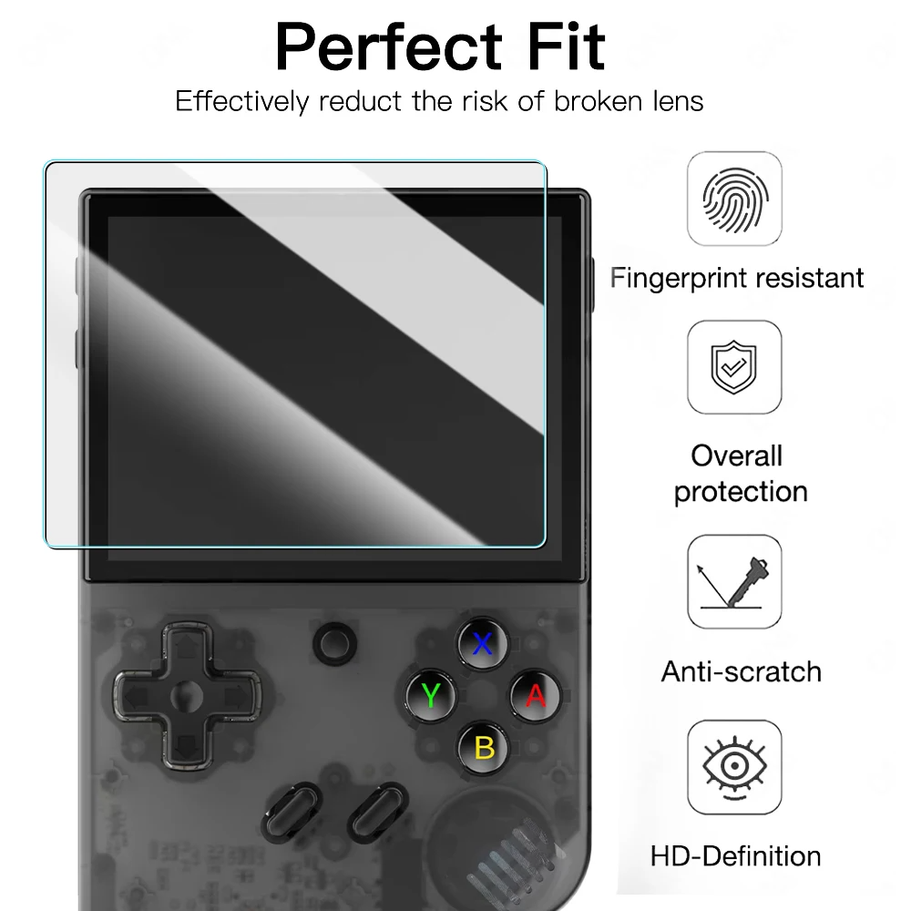 R36S R35S Screen Protector + EVA Storage Case Set 9H Tempered Glass Scratch-Resistant Retro for an Everyday Personal Care Routine