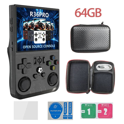 Handheld Game Console R36PRO with 3.5-Inch IPS, 640x480, 64GB or 128GB Options, 4000mAh Battery, Hall Effect