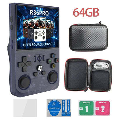 Handheld Game Console R36PRO with 3.5-Inch IPS, 640x480, 64GB or 128GB Options, 4000mAh Battery, Hall Effect