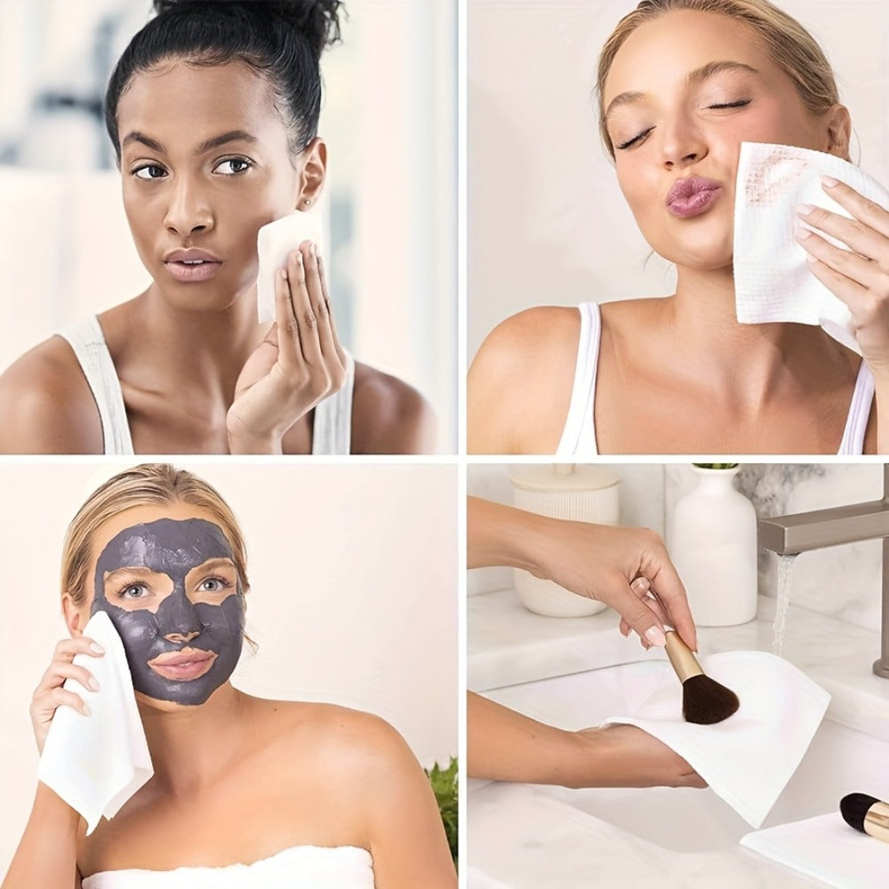 Extra Large Disposable Facial Cleansing Tissues 26×30cm – Thickened Ultra-Soft Cotton Wipes for Face Washing & Makeup Removal