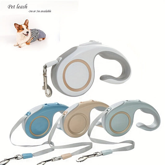 Retractable Dog Leash 16Ft – 360° Tangle-Free with One-Key Lock & Ergonomic C-Shaped Handle | M & L | 3 Colors