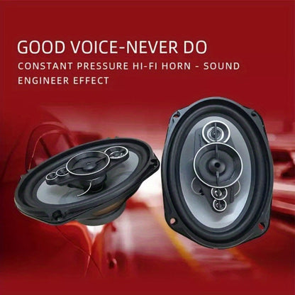 1200W 5-Way Coaxial Car Speakers 6x9 Inch – HiFi Full Range 44Hz-25kHz, 4-Ohm, 89dB Sensitivity, Universal 12V Fit for Car Door Stereo Audio