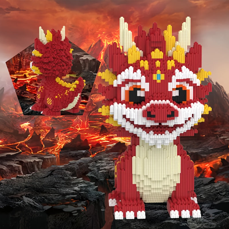 3D Chinese Dragon Model Assembly Set 4500pcs – DIY Build Mixed Color PP Festive Holiday Display Decoration Halloween Thanksgiving Christmas