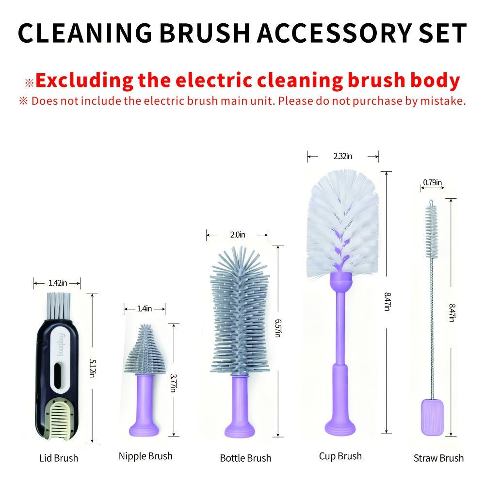 Electric Cup Scrubber Bottle Brush Cleaner, 2-Speed IPX6, Type-C Rechargeable, Deep Cleans 40oz Mugs