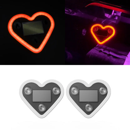 Car Interior Neon Heart Lights Solar USB Rechargeable 5 Lighting Modes Vibration-Sensing Auto On/Off Dashboard Decoration for Cars Trucks