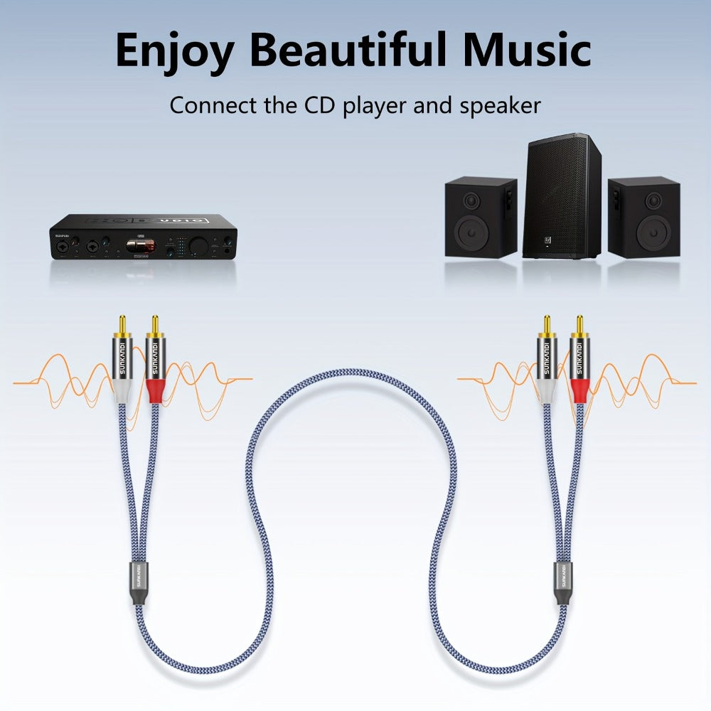 Gold-Plated 2RCA to 2RCA Stereo Audio Cable High-Fidelity Sound for Home Theater HDTV Gaming for an Everyday Personal Care Routine