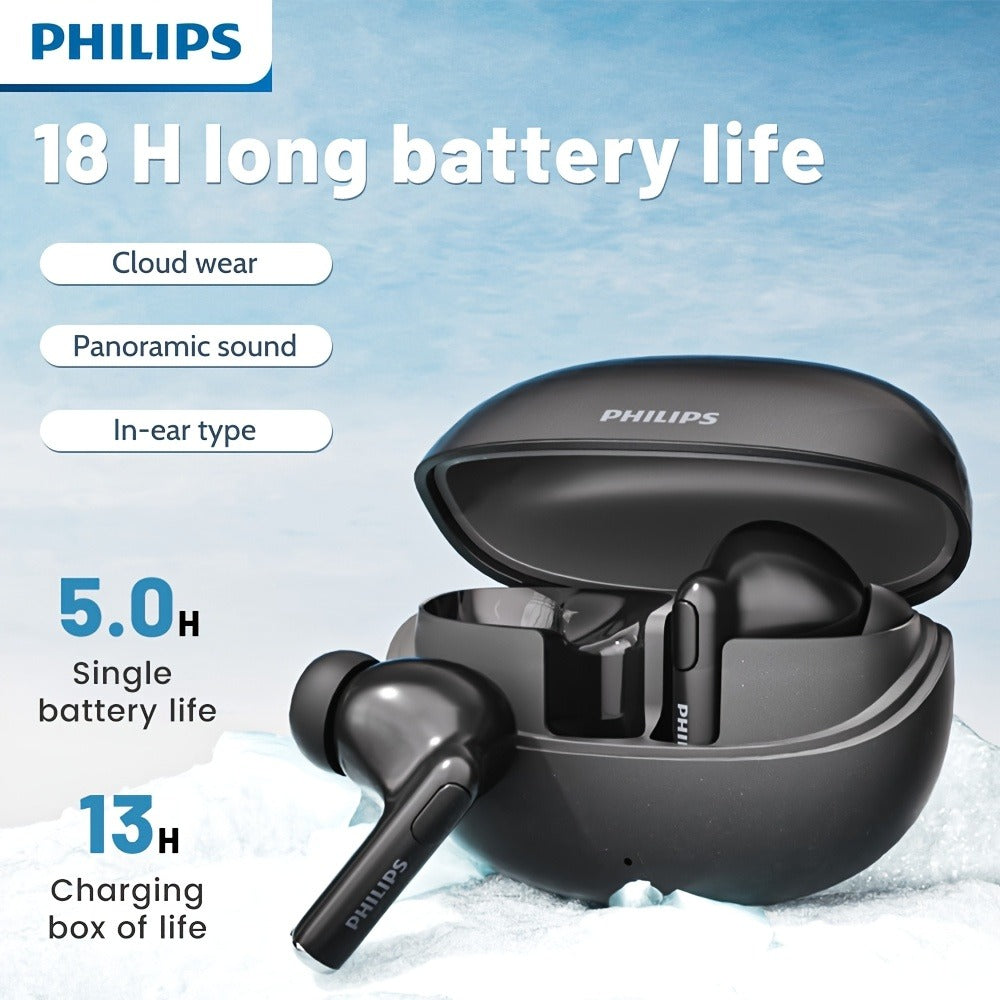 True Wireless Earbuds Philips In-Ear Stem Set with 18-Hour Listed Battery Life, Smart Tap Controls and Two Colors