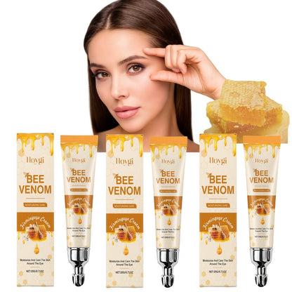 Bee Venom and Hyaluronic Acid Eye Cream Three-Pack in Coordinated Gold-and-White Cosmetic Tubes