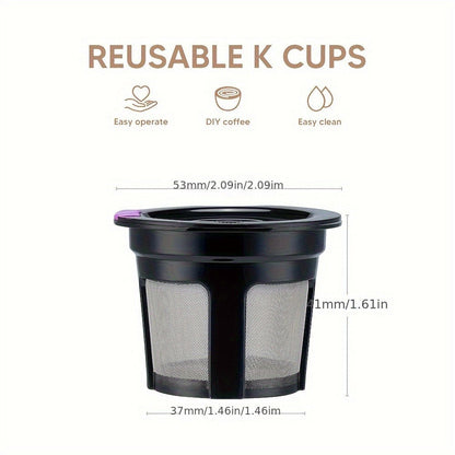Reusable K-Cup Coffee Pods for Keurig 1.0 & 2.0, Refillable K-Cup Filters Universal Fit, Eco-Friendly Reusable Coffee Pod Filters
