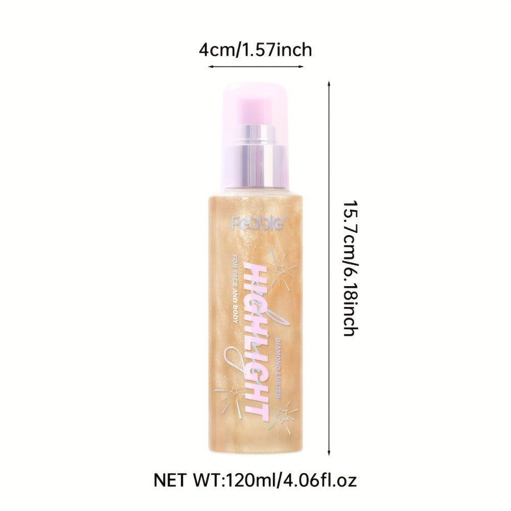 Body Glitter Spray Shimmer Long Lasting Lightweight Non Greasy Luminous Radiant Glow for Body Face Hair Women Festival Party Everyday Wear 4