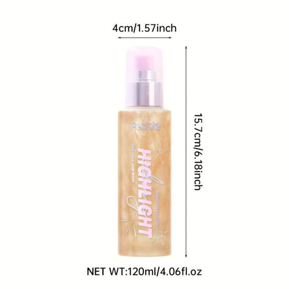 Body Glitter Spray Shimmer Long Lasting Lightweight Non Greasy Luminous Radiant Glow for Body Face Hair Women Festival Party Everyday Wear 4