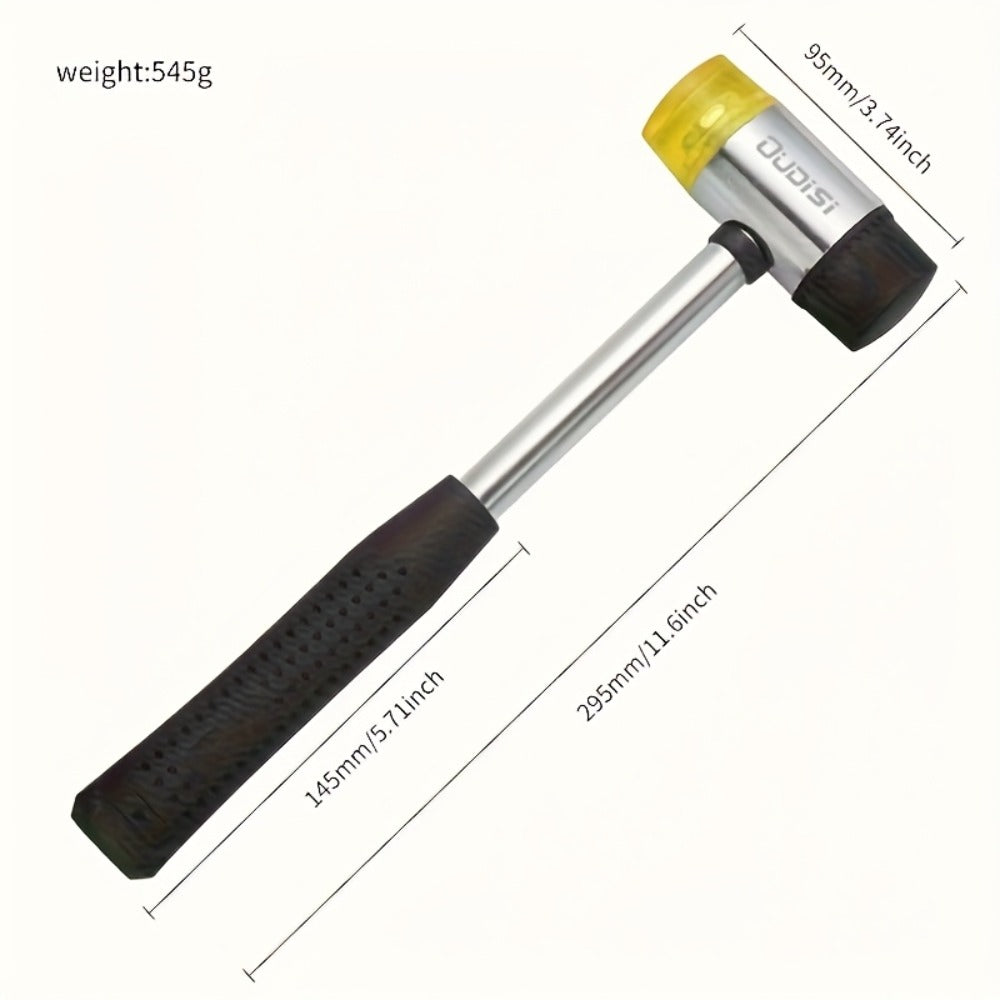 Double-Head Rubber Mallet – Plastic Installation Hammer with Rubber Handle, Rebound-Proof Soft Mallet for Floor Installation, Tile, Jewelry